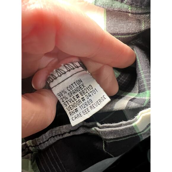 Buckle Black standard fit plaid button down long‎ sleeve shirt mens large cowboy - Picture 3 of 4